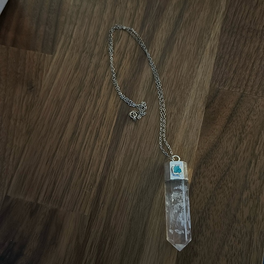 18 inch sterling silver crystal necklace